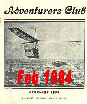 February 1984 Adventurers Club News Cover